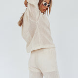 Mahina Long Sleeve Net Top Sand