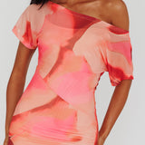 Tumi Short Sleeve Maxi Dress Printed Red