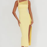 Zenya Split Ruched Maxi Dress Butter