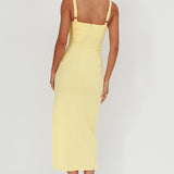 Zenya Split Ruched Maxi Dress Butter