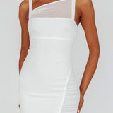 Zenya Split Ruched Midi Dress White