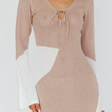 Karsen Long Sleeve Crochet Maxi Dress Beige