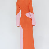 Karsen Long Sleeve Crochet Maxi Dress Orange