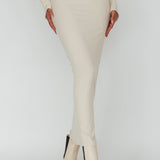 Lauryn Stretch Maxi Skirt Beige