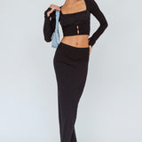 Lauryn Stretch Maxi Skirt Black