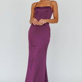 Teneal Lace-Up Back Maxi Dress Plum