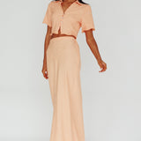 Roman Midi Skirt Textured Melon
