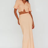 Roman Midi Skirt Textured Melon