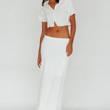 Roman Midi Skirt Textured White