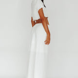 Roman Midi Skirt Textured White