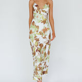 Egypt Cami Strap Maxi Dress Print Green