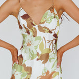 Egypt Cami Strap Maxi Dress Print Green