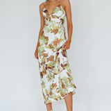Egypt Cami Strap Maxi Dress Print Green