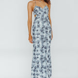 Alivia Tied Back Maxi Dress Floral Black
