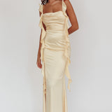 Blushing Ruffle Trim Midi Dress Butter