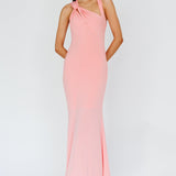 Karyl Shoulder Sash Midi Dress Apricot