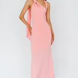 Karyl Shoulder Sash Midi Dress Apricot