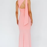 Karyl Shoulder Sash Midi Dress Apricot