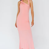 Karyl Shoulder Sash Midi Dress Apricot