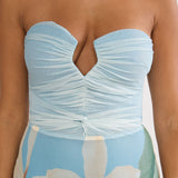 Lahita Strapless Midi Dress Orchid Blue