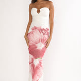 Lahita Strapless Midi Dress Hibiscus Fuchsia