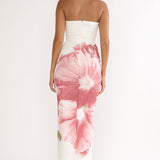 Lahita Strapless Midi Dress Hibiscus Fuchsia