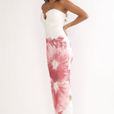 Lahita Strapless Midi Dress Hibiscus Fuchsia