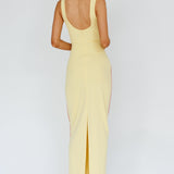 Shenae Piping Trim Maxi Dress Lemon