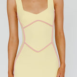 Shenae Piping Trim Maxi Dress Lemon
