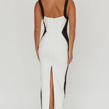 Tenika Contrast Bodycon Midi Dress White