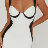 Tenika Contrast Bodycon Midi Dress White