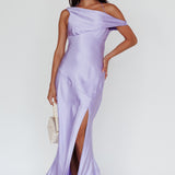 Etienne Off-Shoulder Halter Midi Dress Lilac
