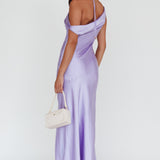 Etienne Off-Shoulder Halter Midi Dress Lilac