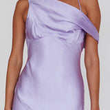 Etienne Off-Shoulder Halter Midi Dress Lilac