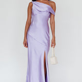 Etienne Off-Shoulder Halter Midi Dress Lilac