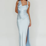 Midnight Sun Asymmetrical Strap Maxi Dress Blue