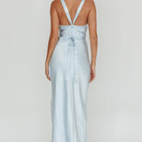 Midnight Sun Asymmetrical Strap Maxi Dress Blue