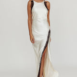Flying High Lace Trim Maxi Dress Oyster