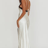 Flying High Lace Trim Maxi Dress Oyster