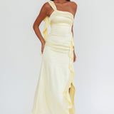 Carmel One-Shoulder Split Maxi Dress Butter