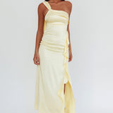 Carmel One-Shoulder Split Maxi Dress Butter