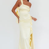 Carmel One-Shoulder Split Maxi Dress Butter