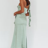 Carmel One-Shoulder Split Maxi Dress Sage