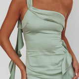 Carmel One-Shoulder Split Maxi Dress Sage