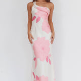 Carmel One-Shoulder Sash Maxi Dress Floral Butter