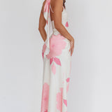 Carmel One-Shoulder Sash Maxi Dress Floral Butter