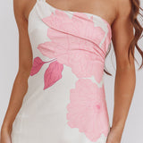Carmel One-Shoulder Sash Maxi Dress Floral Butter