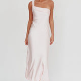 Carmel One-Shoulder Sash Maxi Dress Blush