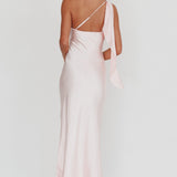 Carmel One-Shoulder Sash Maxi Dress Blush