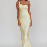 Carmel One-Shoulder Sash Maxi Dress Butter